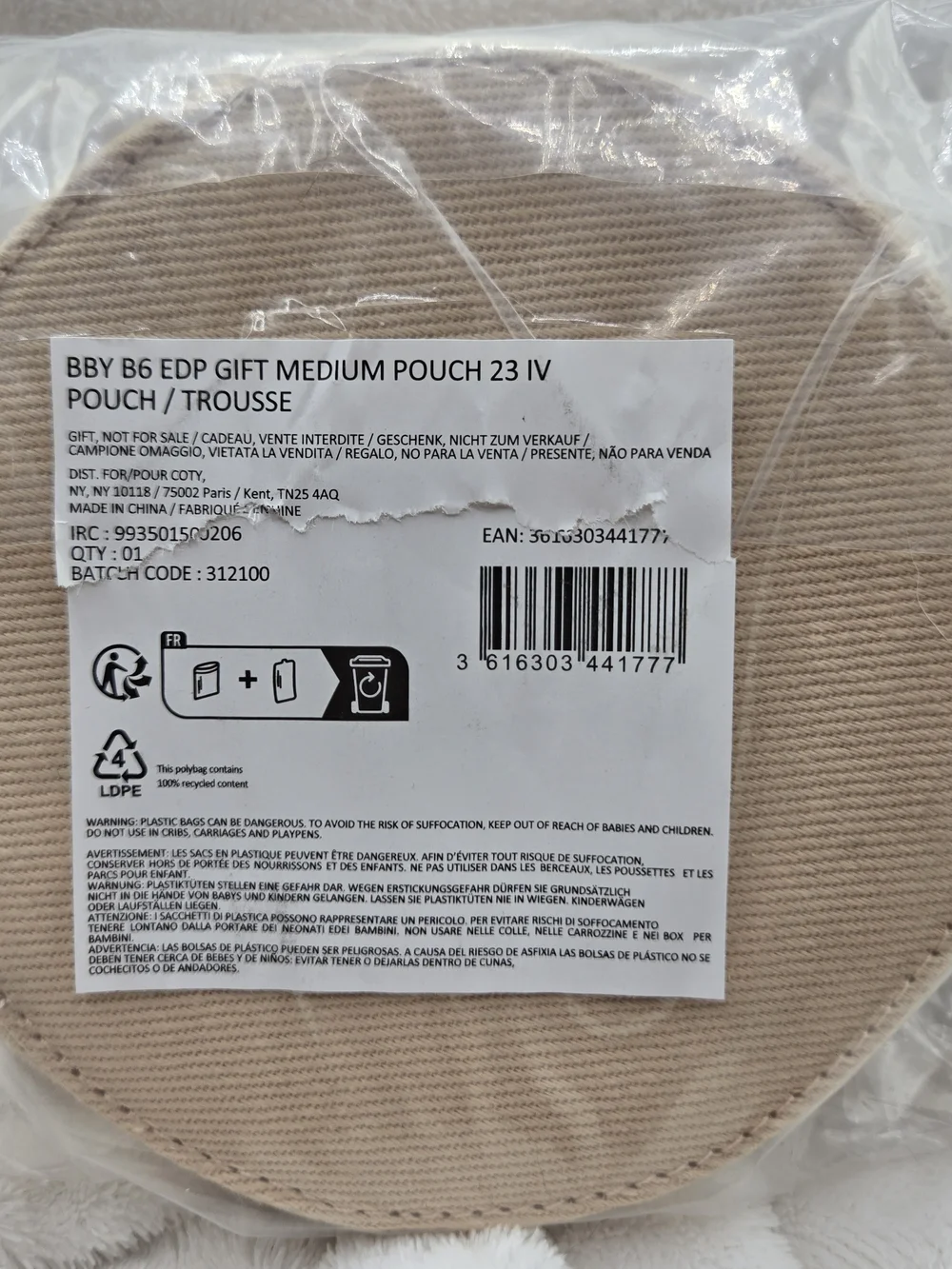 Burberry Beige Round 'Goddess' Leather Accessory